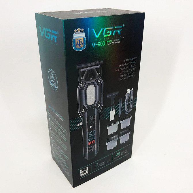 Акумуляторна машинка для стрижки VGR V-900 з дисплеєм бездротова для стрижки волосся. TW-347 Колір: чорний Київ - фото 4
