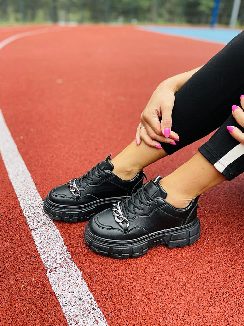 L&M Кросівки жіночі L&M 071-1 чорні (весна-осінь, еко-шкіра) (4753) Коломия - фото 5