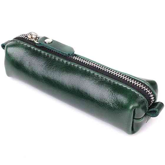 Практична ключниця з натуральної гладкої шкіри Зелений (GRANDE PELLE) Київ