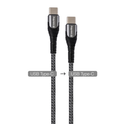 Дата кабель USB-C to USB-C 2.0m PD Fast Charging 65W 3A grey ColorWay (CW-CBPDCC039-GR) Винница - изображение 10