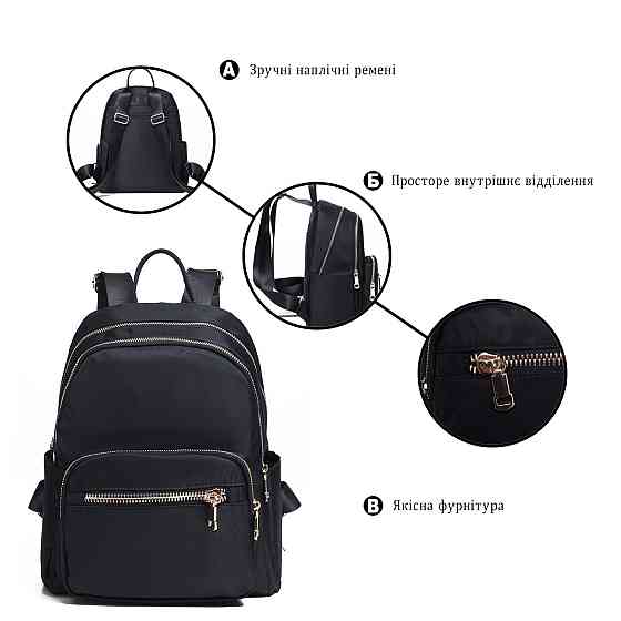 Рюкзак женский нейлоновый Vintage 14805 Черный Киев