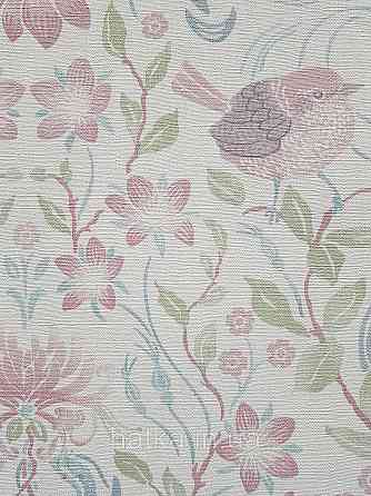 Шпалери вініл на флізеліні A.S.Creation Maison charme 0.53x10 прованс квіти листя птаха рожеві сині на білому Київ