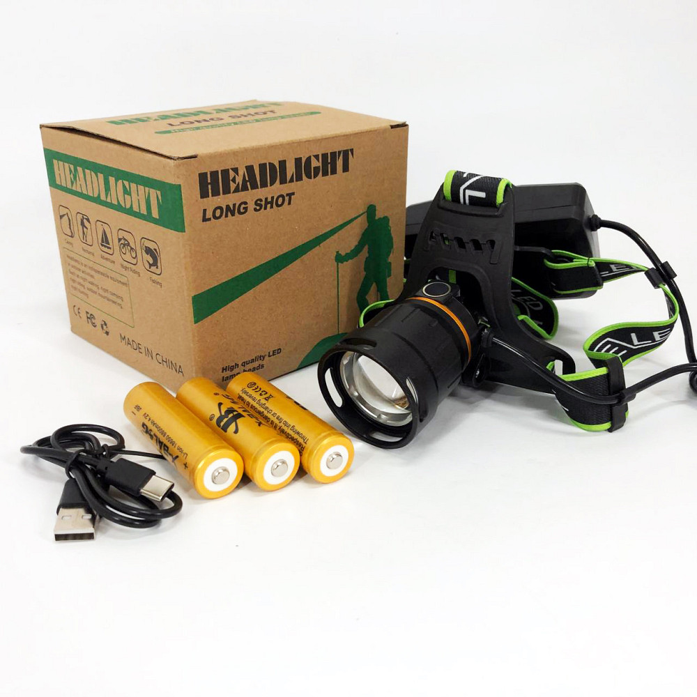 Налобный фонарик с usb зарядкой, Налобный фонарь для сто, Головной фонарь для активного отдыха MX-49 Львов - изображение 2