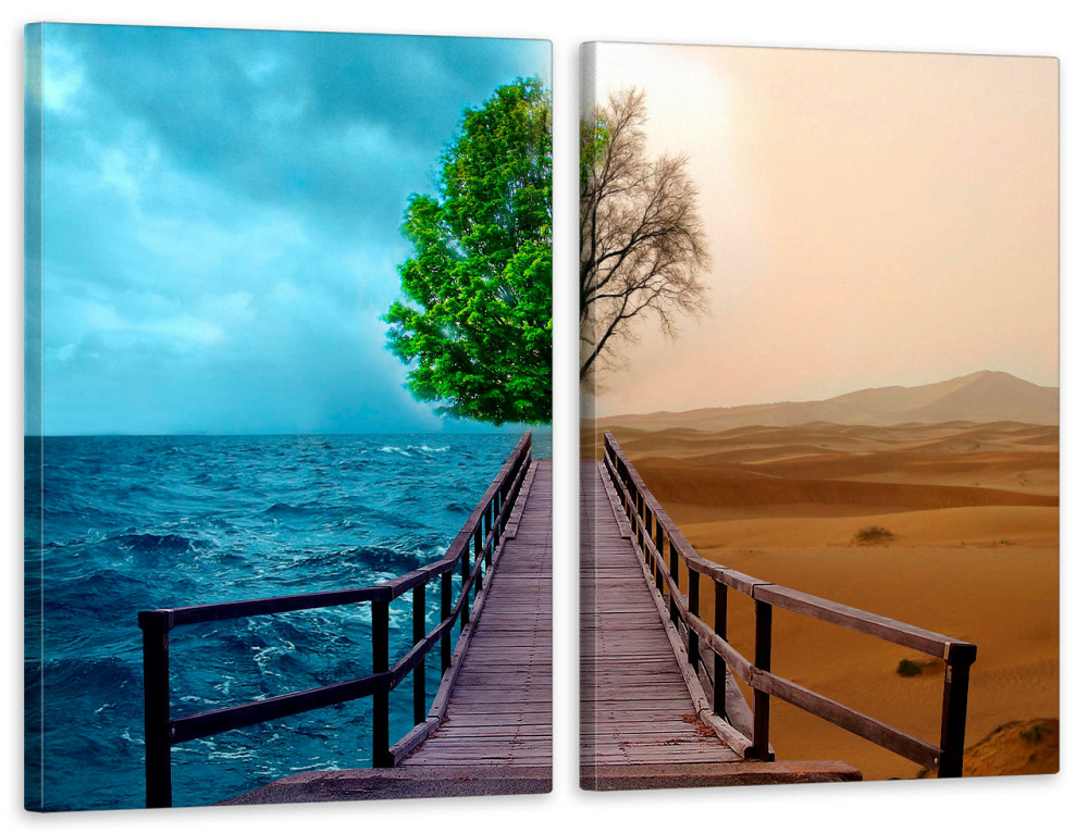 Модульная картина в гостиную / спальню  Море-Пустеля  TLV-2_043 90x132 см Київ - фото 1