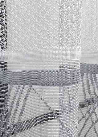 Короткий тюль VR-Textil 1949т Жаккард Белый с серым 300х200 см (42-0883) Киев