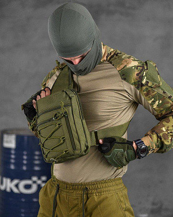 Сумка-слинг тактическая с одной лямкой SILVER KNIGHT oliva ВТ6748 Киев - изображение 4