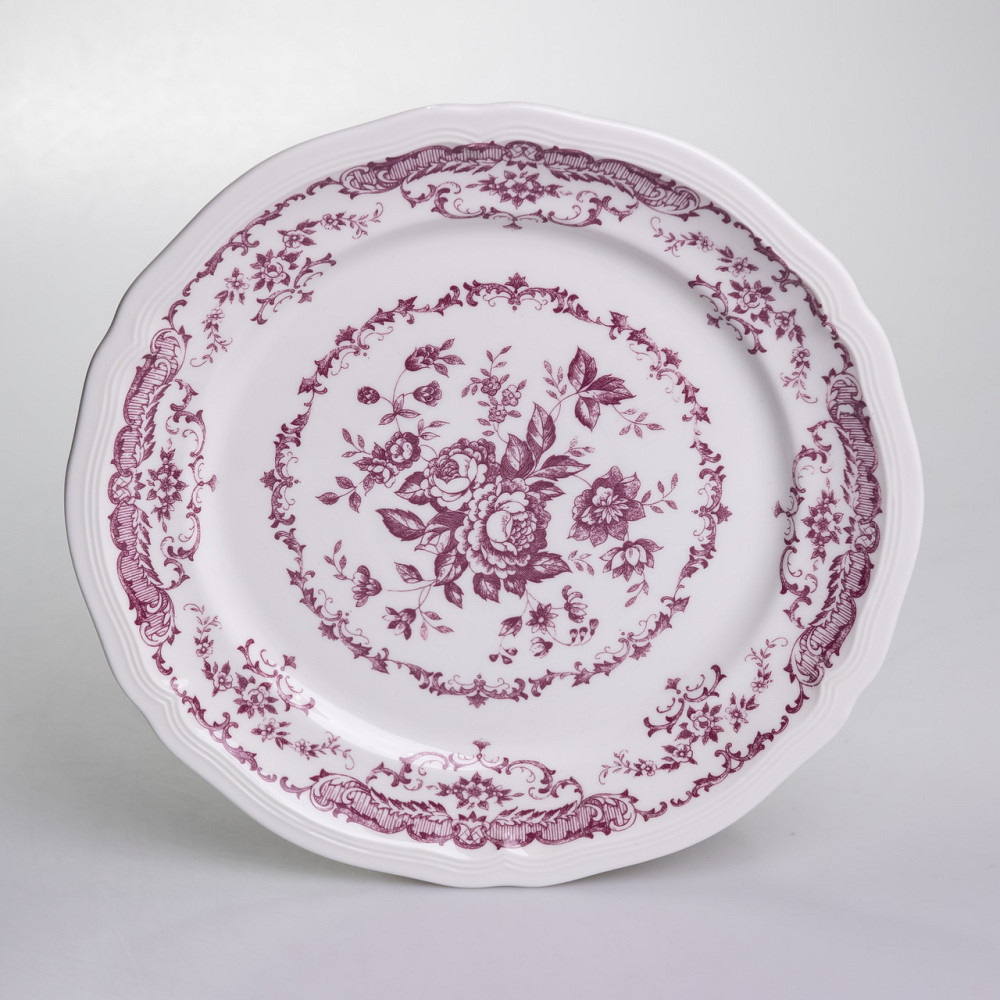 Столовий набір посуду тарілок і чашок 32 предмети на 6 персон «Бордовий Меандр» порцеляновий YY78-3A SBR Київ - фото 7