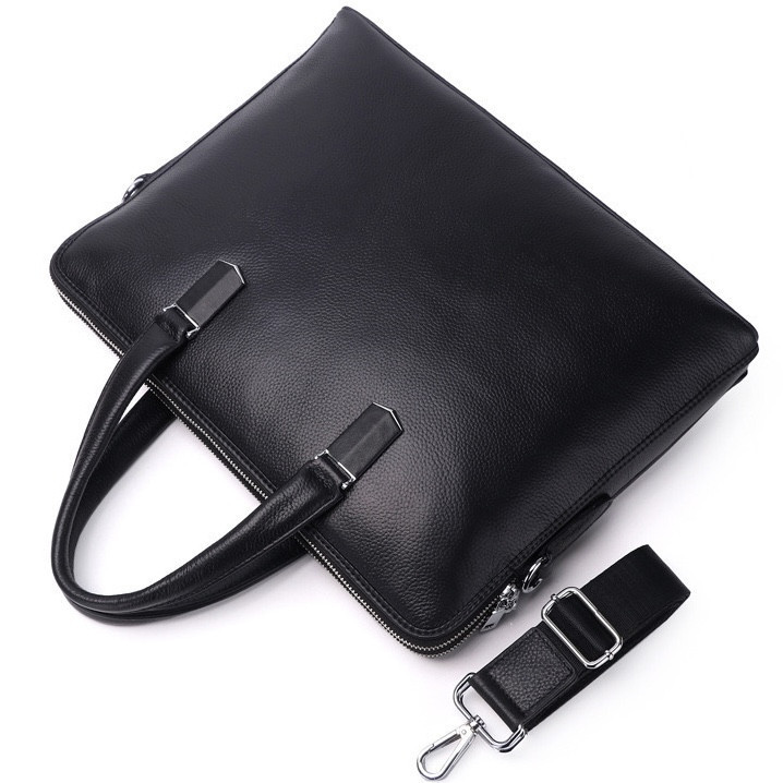 Кожаная мужская деловая сумка-портфель портфель для ноутбука черный Tiding Bag 64028 Киев - изображение 6