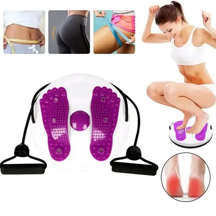 Тренажер диск здоровья для похудения напольный с эспандерами и массажем ступней Коломия - фото 4