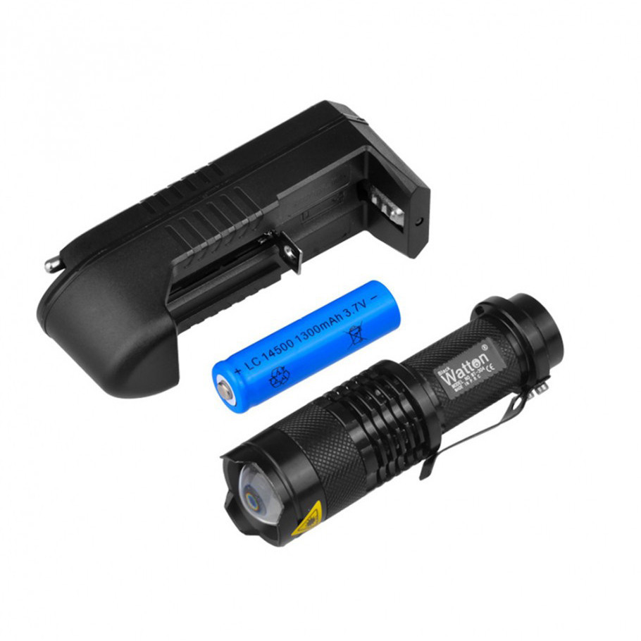 Фонарик аккумуляторный светодиодный в металлическом корпусе Watton WT-304 фонарь тактический ручной Каменец-Подольский - изображение 4