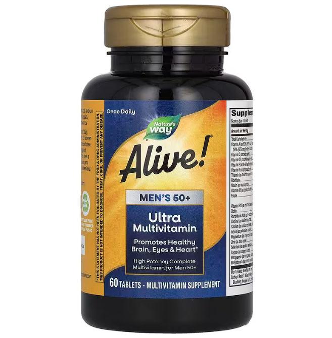Вітаміни для чоловіків 50 + Nature's Way Alive! Men's 50+ Ultra Potency 60 таблеток Київ - фото 2