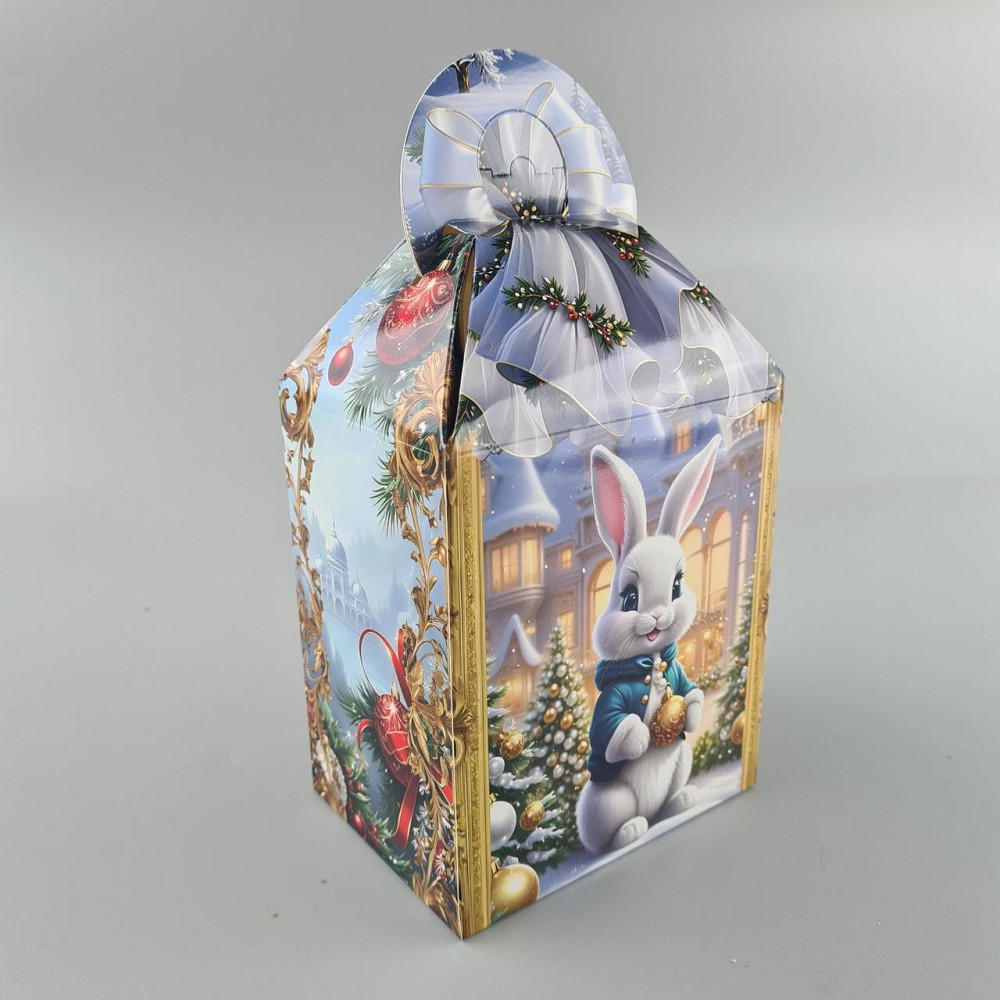 Новорічна подарункова картонна упаковка для цукерок (700 гм) No230 "Казковий будинок" (1 шт.) Харків - фото 3