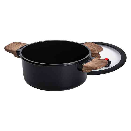 Алюмінієва каструля з керамічним покриттям антипригарним 2.5 л Ø 20 см чорний MGC HP-4-452B Коломия