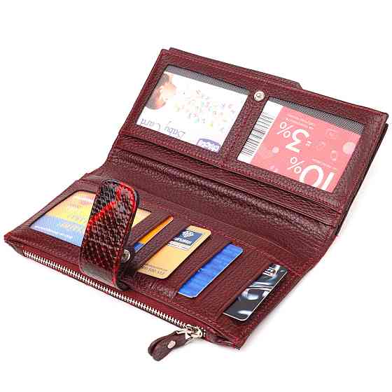 Незвичайний жіночий гаманець з натуральної шкіри з тисненням під змію CANPELLINI 21647 Різнокольоровий Київ