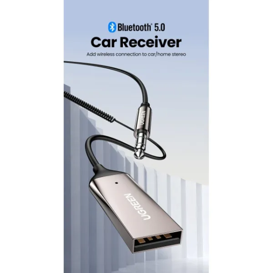 Bluetooth бездротовий ресивер UGREEN CM309 Bluetooth Car Receiver Aux with Mic (Space Gray)(UGR-70601) UGR-70601 Одеса