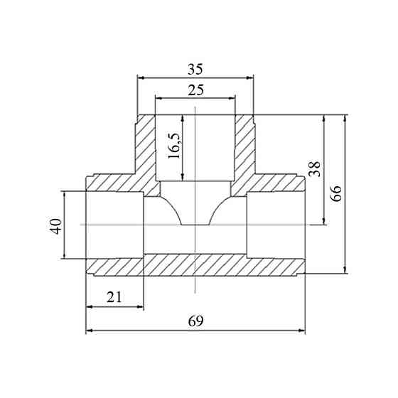 Трійник PPR Blue Ocean 40х25х40 редукційний Київ