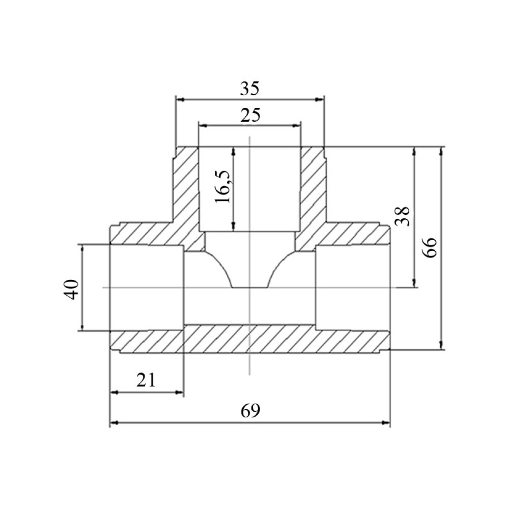 Трійник PPR Blue Ocean 40х25х40 редукційний Київ - фото 2