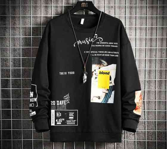 Світшот чорний жіночий з принтом 2711524732 розмір 52 Дніпро