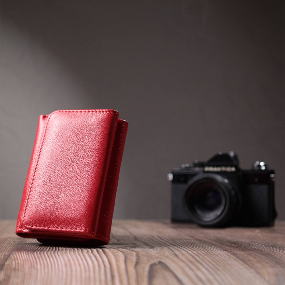 Жіноче портмоне з монетницею із натуральної шкіри ST Leather 22727 Червоний Київ - фото 2