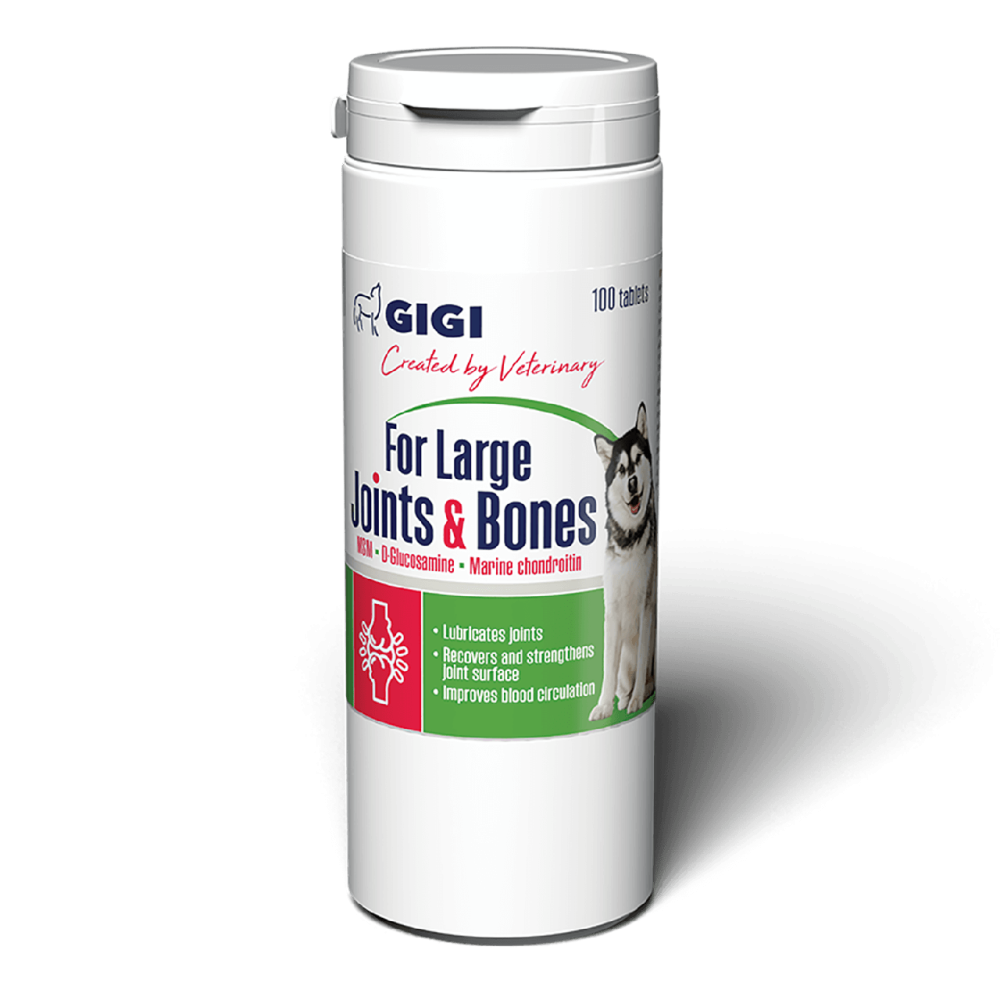 Вітаміни GIGI FOR LARGE Joints & Bones №100 таблеток для профілактики захворювань суглобів у великих порід собак Вінниця - фото 1