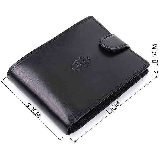 Гаманець чоловічий з гладкої натуральної шкіри Чорний (Tony Perotti) Київ