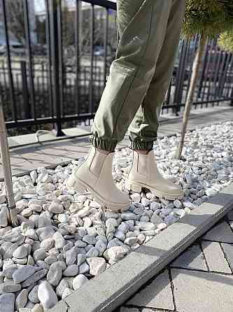 Черевики жіночі GREMMY бежеві натуральна шкіра весна-осінь высота 13 см (4305) Коломия