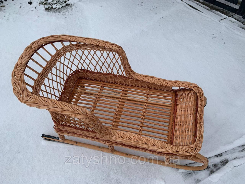 Санки плетеные с металлическим низом, на подарок Киев - изображение 4