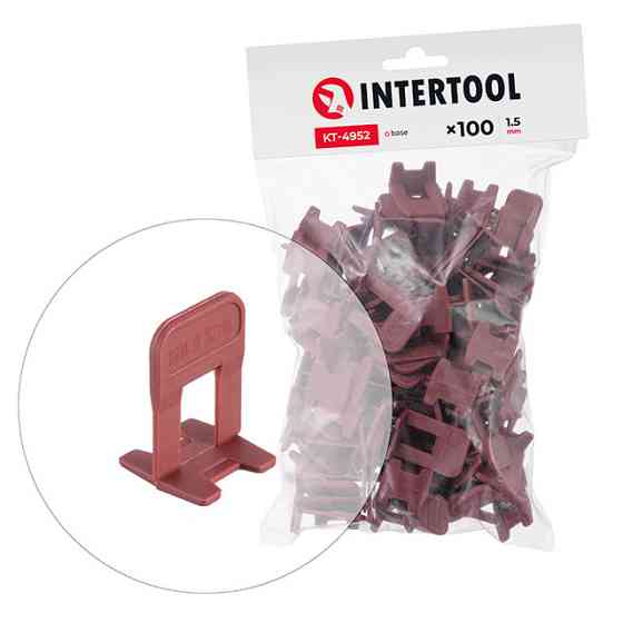 Система вирівнювання плитки, основа, 1,5 мм, 100 шт. INTERTOOL KT-4952 Киев
