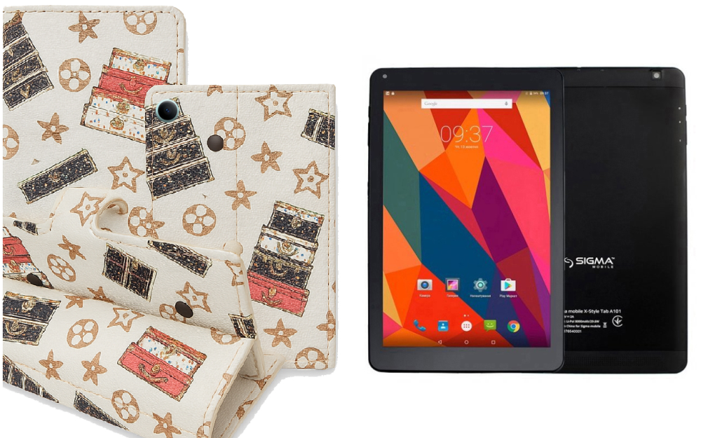 Книга-трансформер для планшета Sigma Mobile Tab A1015, Tab A1020, цвет Black Lyi White Киев - изображение 1