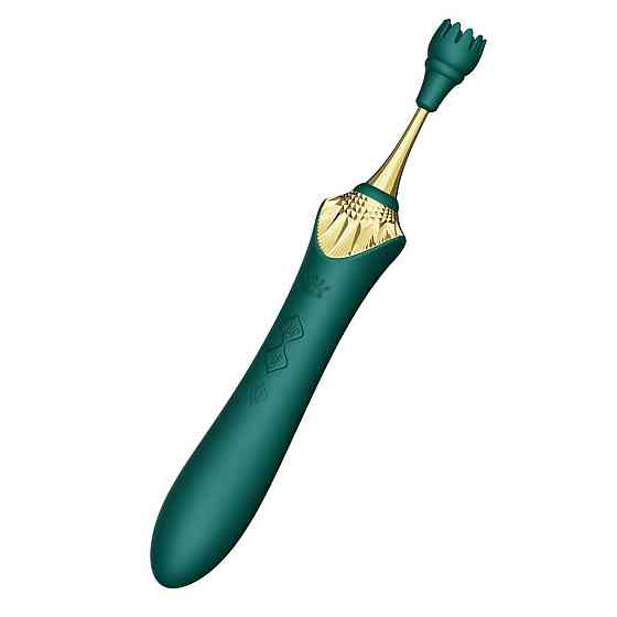 Мультифункціональний вібратор Zalo — Bess 2 Turquoise Green, 4 насадки, підігрів Sex Aura Київ