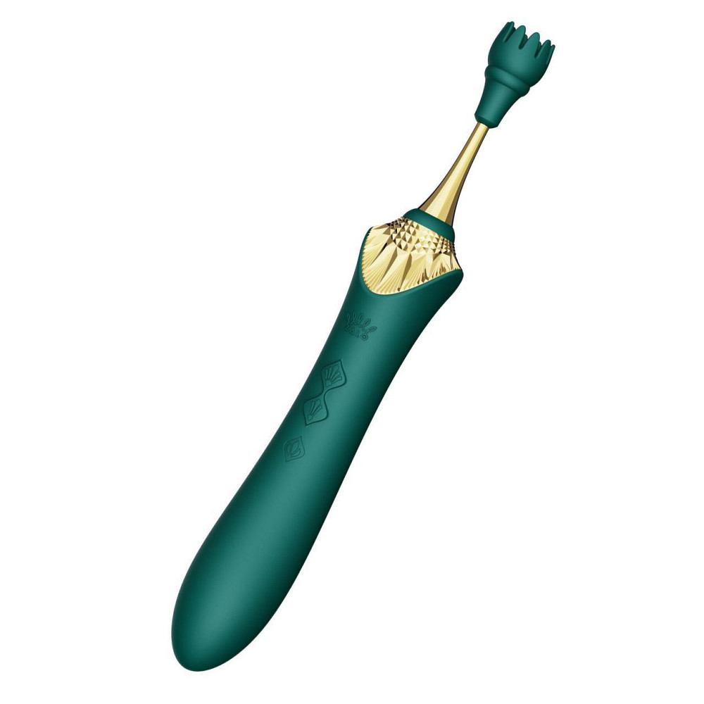Мультифункціональний вібратор Zalo — Bess 2 Turquoise Green, 4 насадки, підігрів Sex Aura Київ - фото 5