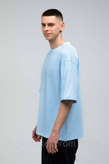 Футболка оверсайз RAY OVERSIZE чоловіча блакитна (U0104M-Sky Blue) Київ - фото 2