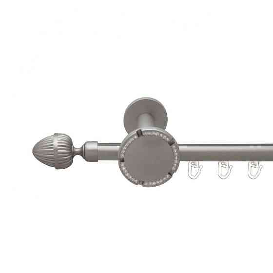 Карниз Orvit Одеон металевий однорядний розета реверс фламо профільна труба  Сатин 19 мм 300 см (6300261) Львів