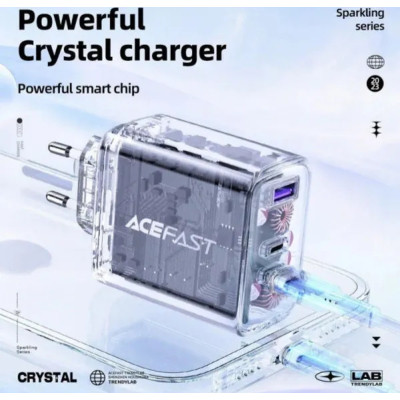 Зарядное устройство Acefast 3xUSB 65W (2xUSB-C+USB-A) Gan A45 Fast Charger Mica gray (6974316282105) Винница - изображение 3