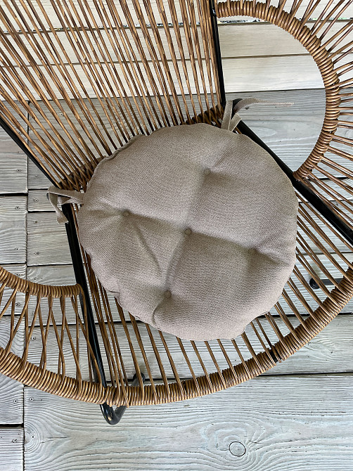 Подушка для стільців (38x38х5 см) кругла Decorator Мальмо колір бежевий 84-041 Київ - фото 2