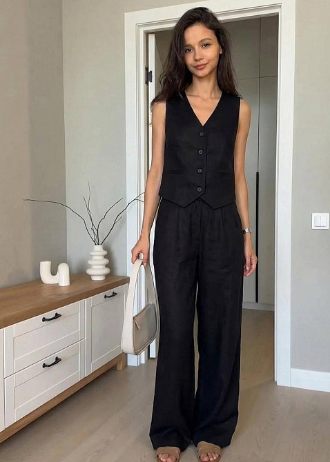 Жіночий стильний літній костюм двійка льон Одеса - фото 2