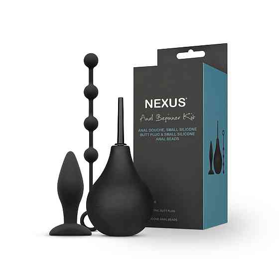 Набор новичка для анальной стимуляции Nexus ANAL BEGINNER KIT, спринцовка, анальные бусы и пробка Sex Aura Киев