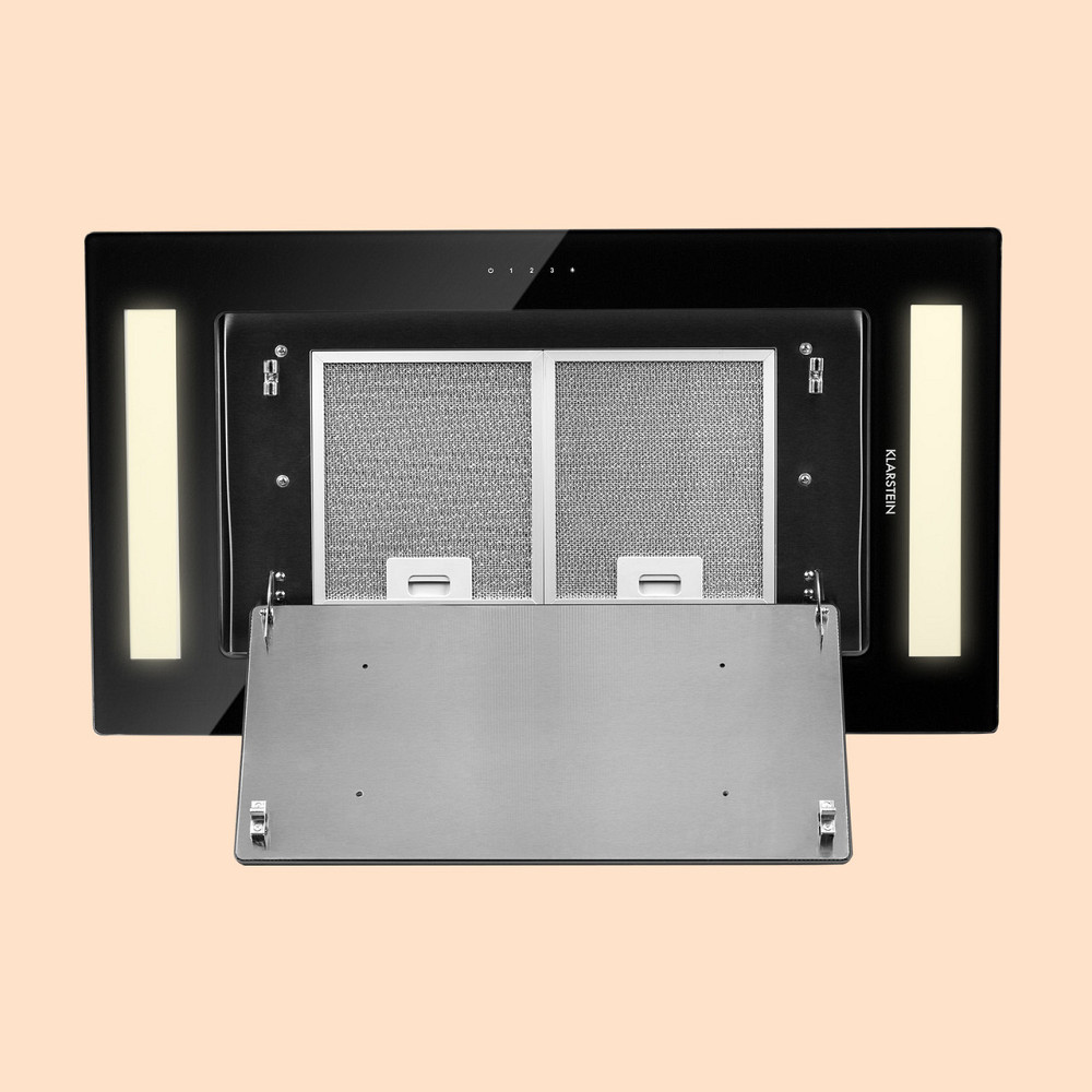 Потолочная вытяжка Remy 90 см 619 м³/ч 230 Вт 3 уровня дистанционного управления без сменного фильтра Черный Ровно - изображение 6