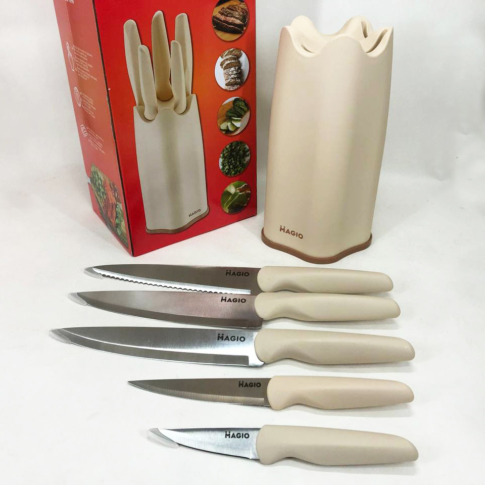 Товари для кухні ножі Magio, Якісний набір ножів з підставкою, Ножі кухонні професійні EF-41 Львів - фото 10