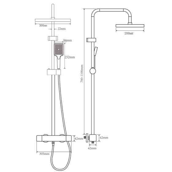 Душова колона зі змішувачем з алюмінію CHAMPION PBC-009-J SILVER, 3 режими (CH6547) Київ