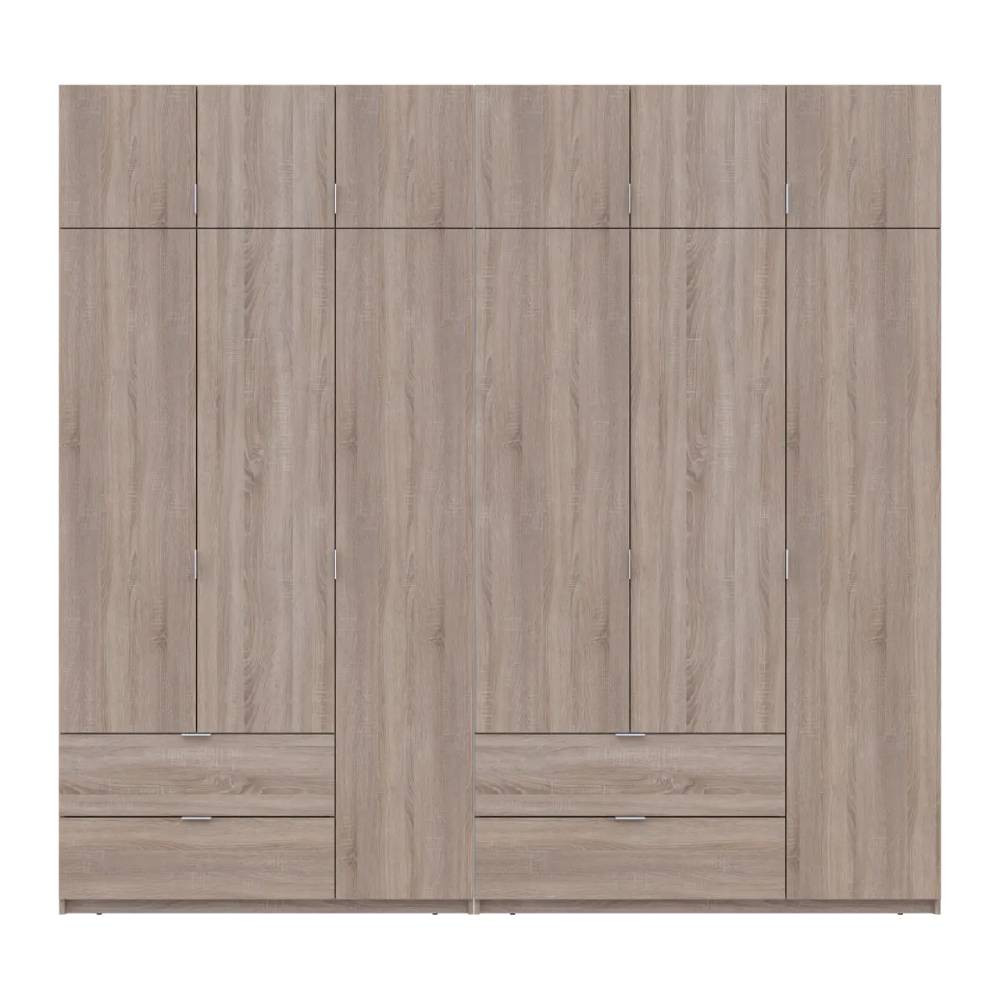 Шкаф для одежды Doros Лукас Дуб сонома 3+3 ДСП 255х50х240 DRS-011704 (42005111) Днепр - изображение 4