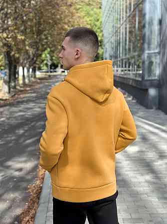 Тепле чоловіче худі на флісі з капюшоном жовте Pobedov 008 ЗИМА Київ