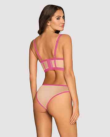 Комплект Obsessive топ и трусики, телесно-розовый, L/XL Sex Aura Киев