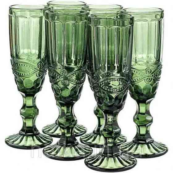 Келих для шампанського Olens «Вінтаж» 180 мл зелене скло для дому та ресторанів 34215-14-1 Київ