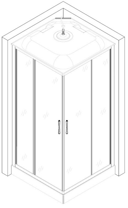 Душовий бокс квадратний NIDA L90GBB (L90B) BRAVO (4уп.) Київ - фото 9