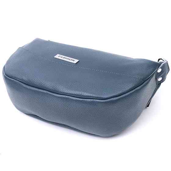 Сумка для женщин через плечо с необычным бегунком брелком из натуральной кожи Vintage 22617 Синяя Киев