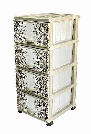 Комод пластик 375х455х900мм с рисунком Мозаика 4 ящика Харьков