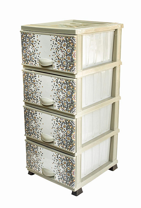 Комод пластик 375х455х900мм с рисунком Мозаика 4 ящика Харьков - изображение 1