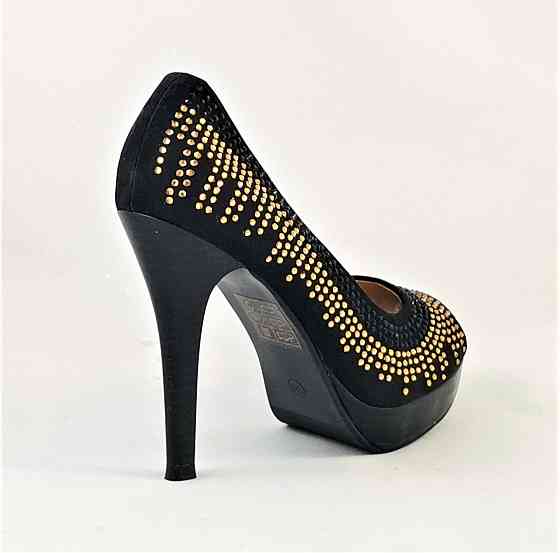 Жіночі Чорні Туфлі на Каблуці Шпильке Замшеві Модельні (розміри: 36,37,38,39,40,41) — 35-7 Дніпро