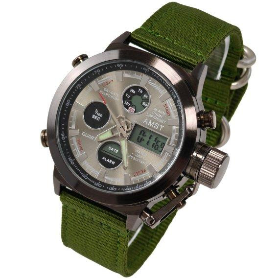 Годинник чоловічий тактичні водостійкий AMST Mountain Green (2 ремінці) Київ - фото 5